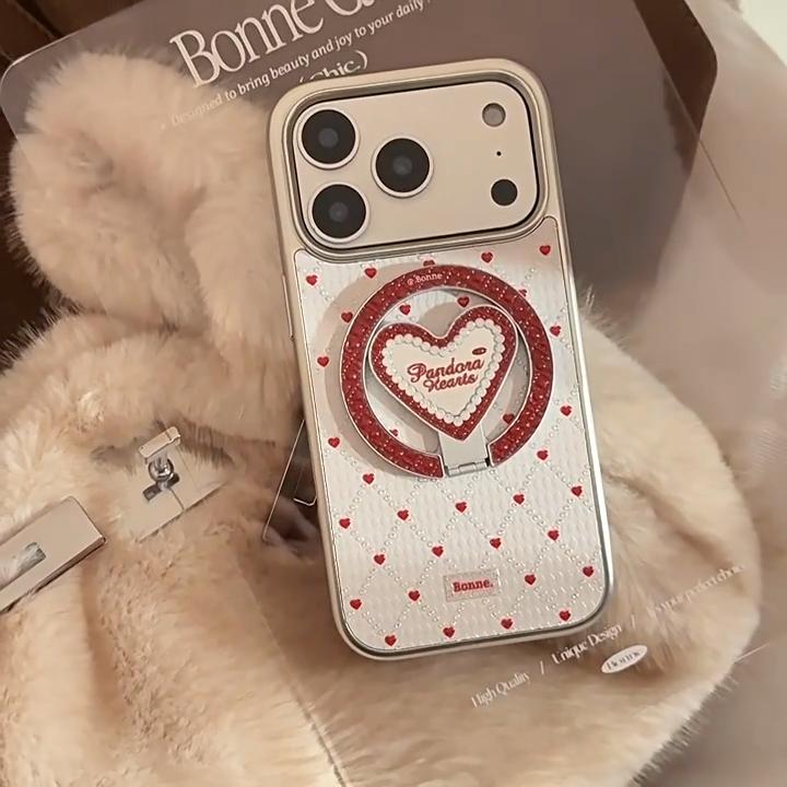Herzförmige Stand-Handyhülle für iPhone 16, iPhone 17, iPhone 17 Pro Max