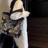 Jacquard Shoulder Bag Women's Handbag Flower Print Tote Bag