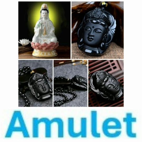 Vintage Buddha Black Guanyin Head God Rhinestone Obsidian Pendant Necklace Bead Unisex Men Women Fashion Gothic Amulet Talisman Jewelry Party Gift