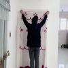 Door Curtain Lily Embroidery Double Layer Mesh Noise Reduction Good Shading Effect Easy Installation Anti-mosquito High-density Screen Living Curtain