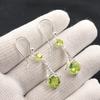 Peridot Gemstone 925 Stamped Silver Jewelry Zircon Dangle Earrings 1.84" For Her CZE-9-3