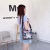 Yogodlns Ethnic Style Handbag Embroidery Elephant Canvas Women Shoulder Bags Grocery Storage Pouch Large Capacity Crossbody Bag