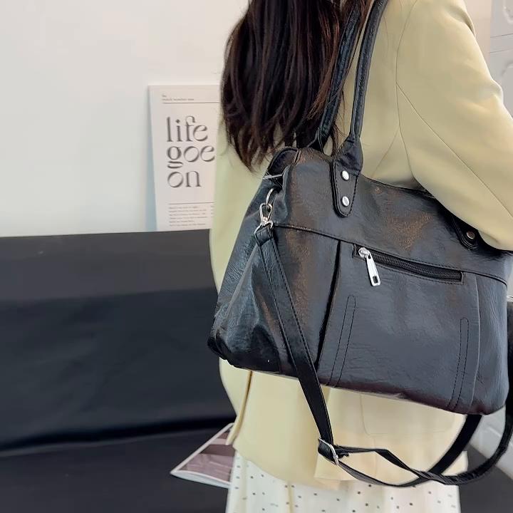 Mother Bag Soft Leather Handbag Women's Shoulder Crossbody Bag Computer Bag Tote Bag