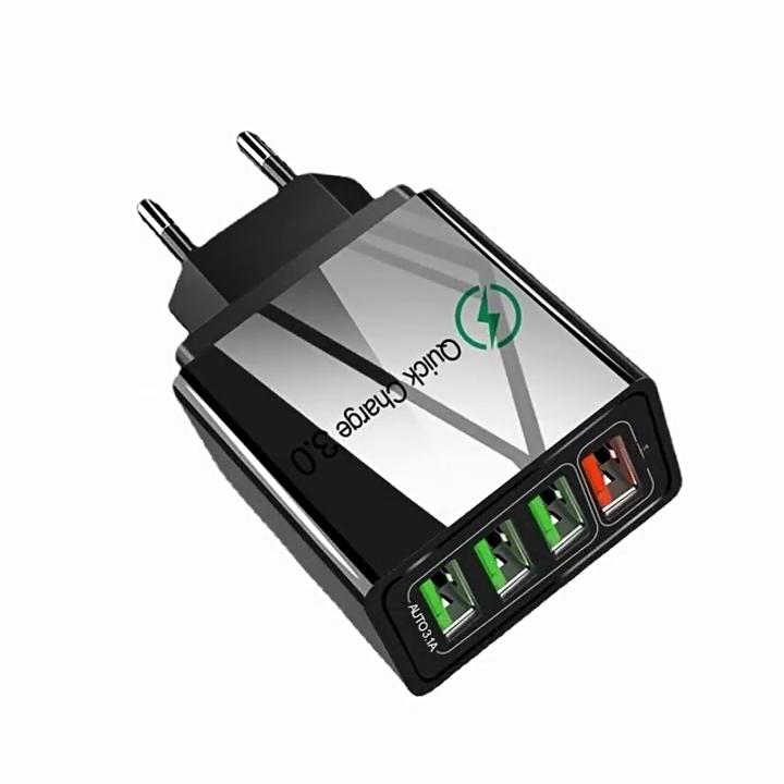 35W QC3.0 Quick Charger 4 USB Charger For IPhone 11 Samsung S9 Huawei Xiaomi QC3.0 EU US UK Fast Wall Mobile Phone Charger