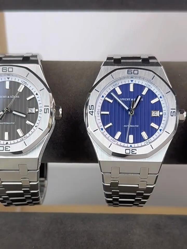 New Luxury Specht & Söhne Automatic Mechanical Watches Japan 8215 Movt Stainless Steel Watch Sapphire Crystal Waterproof 40MM
