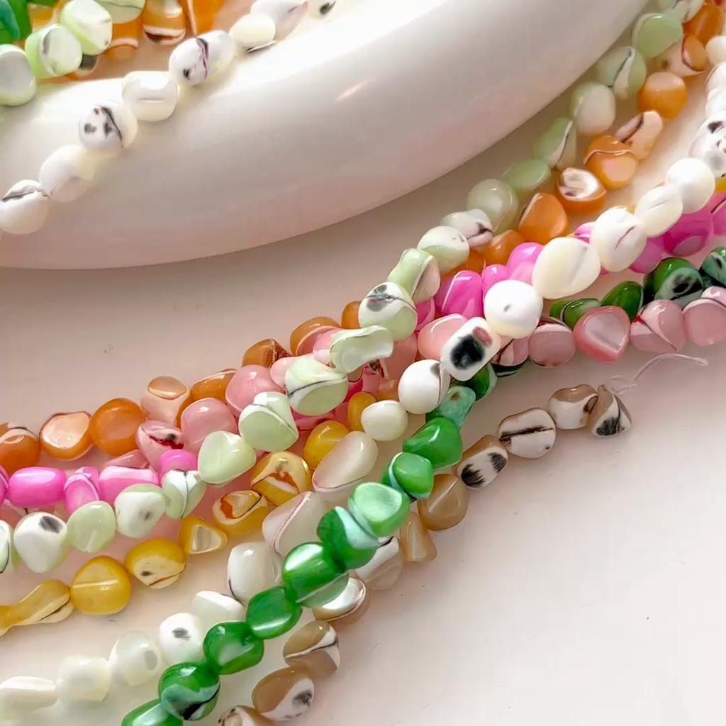 55Pcs Natural Colored Horseshoe Snail Irregular Leather Small Stone Beads For DIY Necklace Bracelet Earrings Jewelry Making