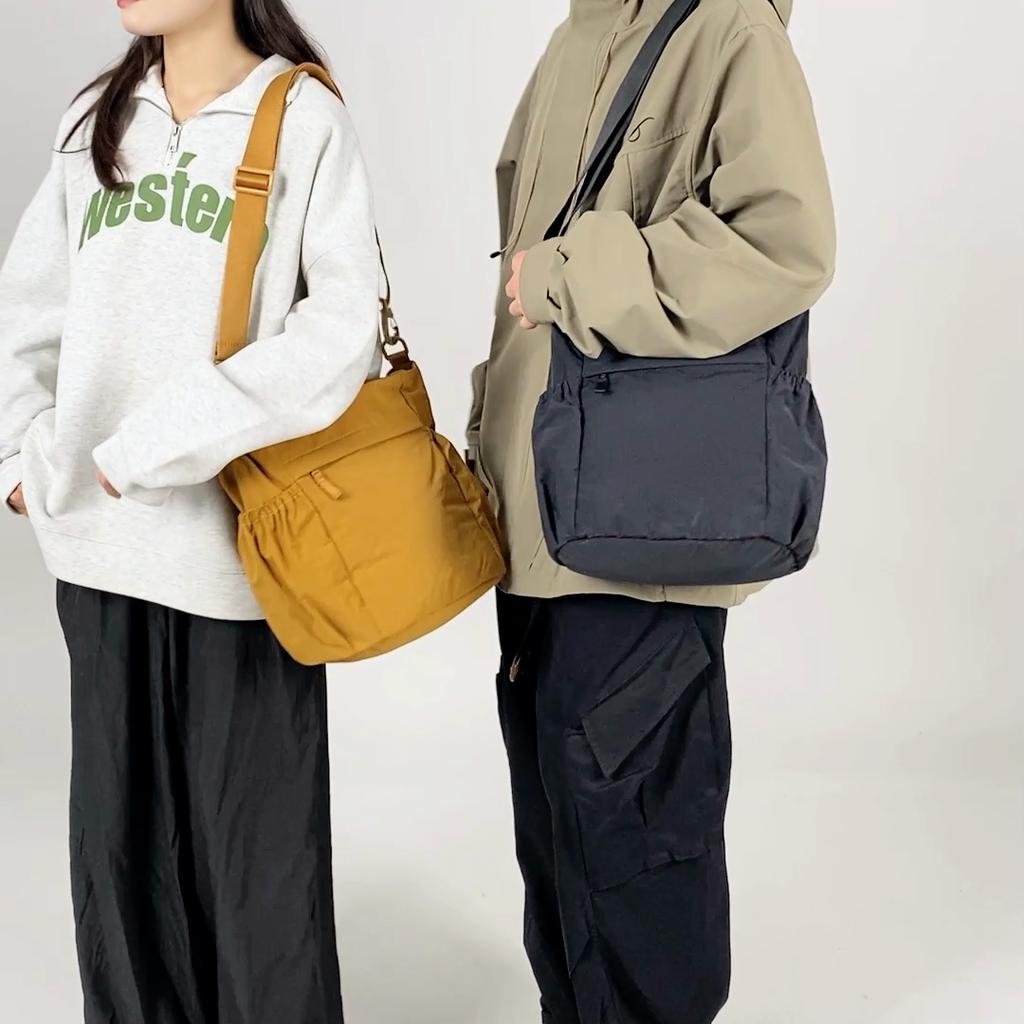 Commuter Crossbody Bag Waterproof Shoulder Bag Unisex Solid Color Tote Bag