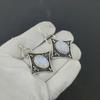 Natural Rainbow Moonstone Antique Earrings 925 Sterling Silver Earring, Boho Silver Jewelry Dangle Earrings, Gifts For Enganement Gifts For Her