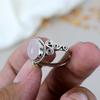 925 Sterling Silver Rose Quartz Gemstone Pear Shape Ring For Women