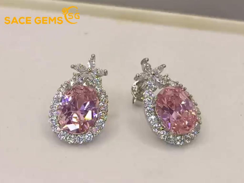 Sace Gems עגילי זירקון מסגסוגת נחושת קלאסית תכשיטי נשים מתנת מסיבת הבטחת חתונה