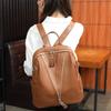 Soft Leather Backpack Women's Commuter Backpack Large Capacity Student Schoolbag