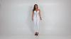 Shascullfites Melody Shiny White Leather Catsuits Long Leg Jumpsuits Women's Body Shaping One-Piece Bodysuit for Ladies