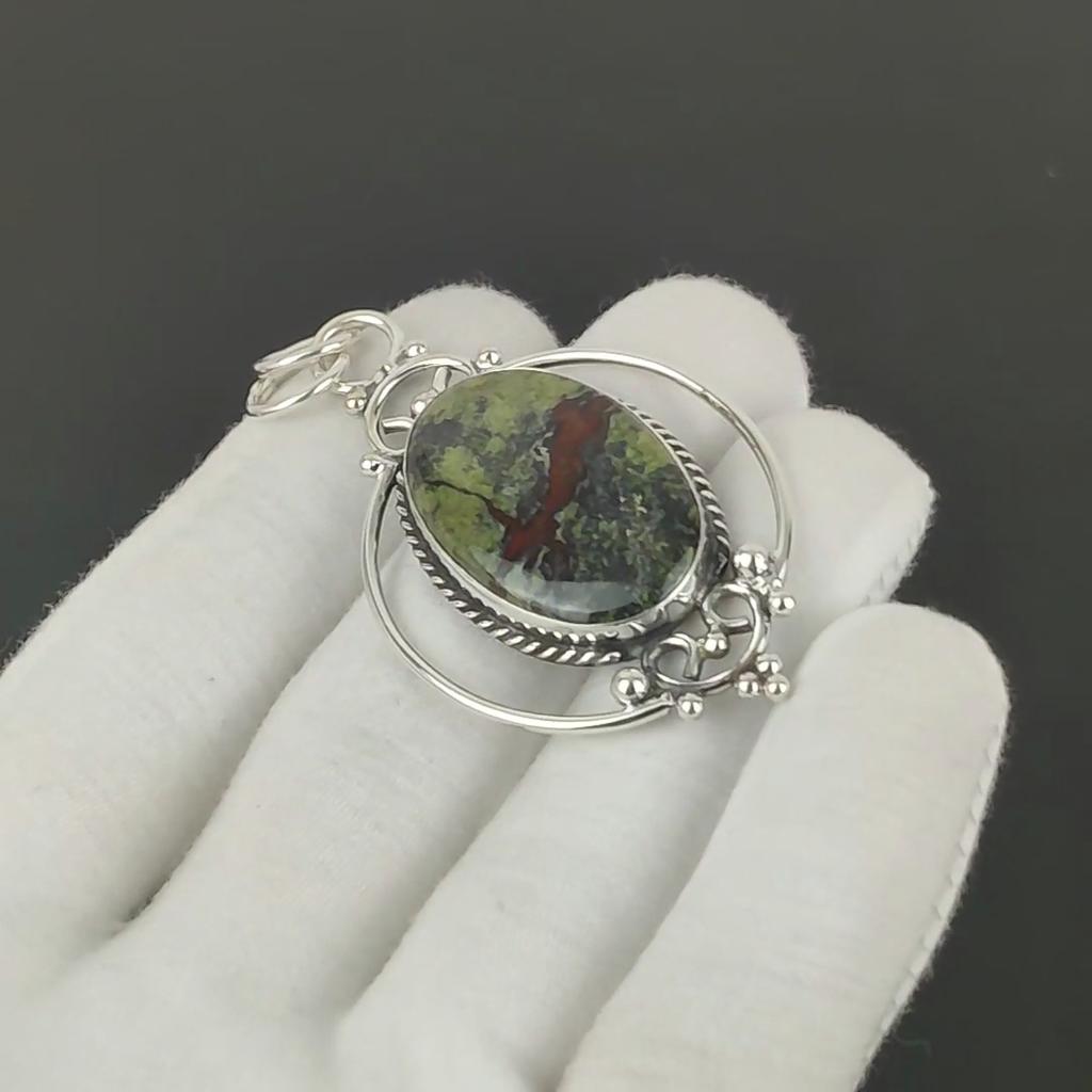 Dragon Blood Jasper Pendant, 925 Sterling Silver Handmade Jewelry, Silver Pendant, Party Wear Jewelry For Women's, Pendant Halloween Jewelry