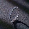 BAMOER White Gold Plated Bubble Ring for Women, 925 Sterling Silver Bezel Set Moissanite Ring Matching Full Wedding Band