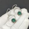 Natürliche grüne Onyx Edelstein Ohrringe, 925 Sterlingsilber Ohrringe, Handgefertigter Boho Silberschmuck Hängeohrringe, Jubiläumsgeschenke