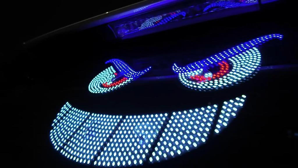 Devil's Eye LED Decorative Light Emoji Light Rear Window Car Warning Light
