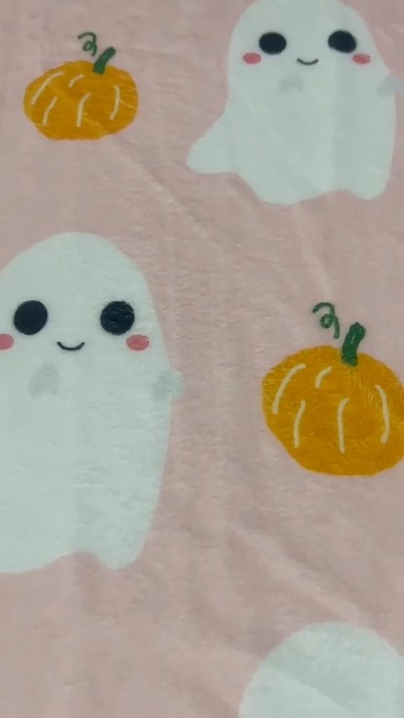Cozy Blanket Soft Warm Home Decor Comfy Halloween Cute Ghost Print Living Room Throw Plush Bedding Relaxing Sofa Cover