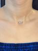 Collar con colgante de corazón redondo con diamantes de imitación para mujer, gargantilla corta transparente de línea de pesca, joyería para fiesta y cuello.