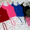 2025 summer Heart print Pajamas Set for Women Homewear sexy sling crop tops and shorts 2 Pieces suit red black short Pijamas Sleepwear Loungewear