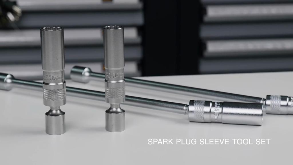 Car Spark Plug Socket Set Extended Universal Joint Magenetic Wrench Removal Tool 3/8" Drive CR-V 12-Point 16mm