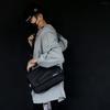 PU Water Resistant Fabric Shoulder Bags Men Messenger Bag Multilayers Leisure Fashion Design Style Solid Colors Durable Pockets