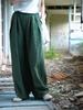 Johnature Women Vintage Harem Pants Summer Chinese Style Solid Color Trousers Elastic Waist Long Pants