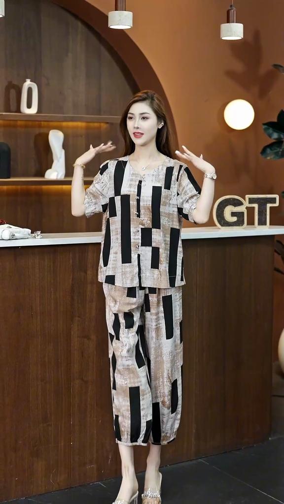 Elegant Women's Pants Sets Summer Casual Two Piece Set for Woman Vintage Clothes