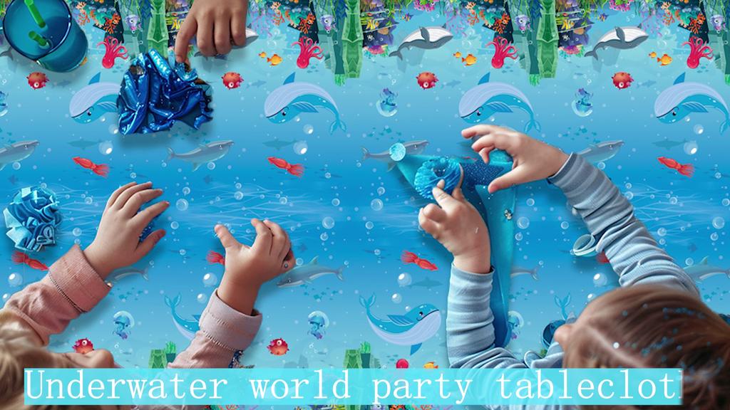 Under The Sea Tablecloth Party Birthday Decorations Supplies,3Pcs Sea Animal Tablecloth Set,Sea Tablecloth,Under The Sea Party Decorations Supplies