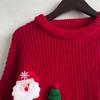 Women Christmas Sweater Santa Claus Xmas Hat Decor Loose Fit Knitting Tops Round Neck Long Sleeve Autumn Winter Sweater
