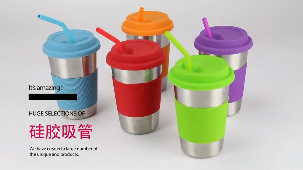 1 Set Silicone Foldable Reliable Drink Straw Elastic Soft Water Straw for Home