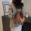 Women's Backpack Cartoon Print Shoulder Bag Large Capacity Commuter Multi-Function Crossbody Bag
