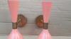 Pink Brass Diabolo Wall Sconce - Mid Century Modern Light (Set of Two)