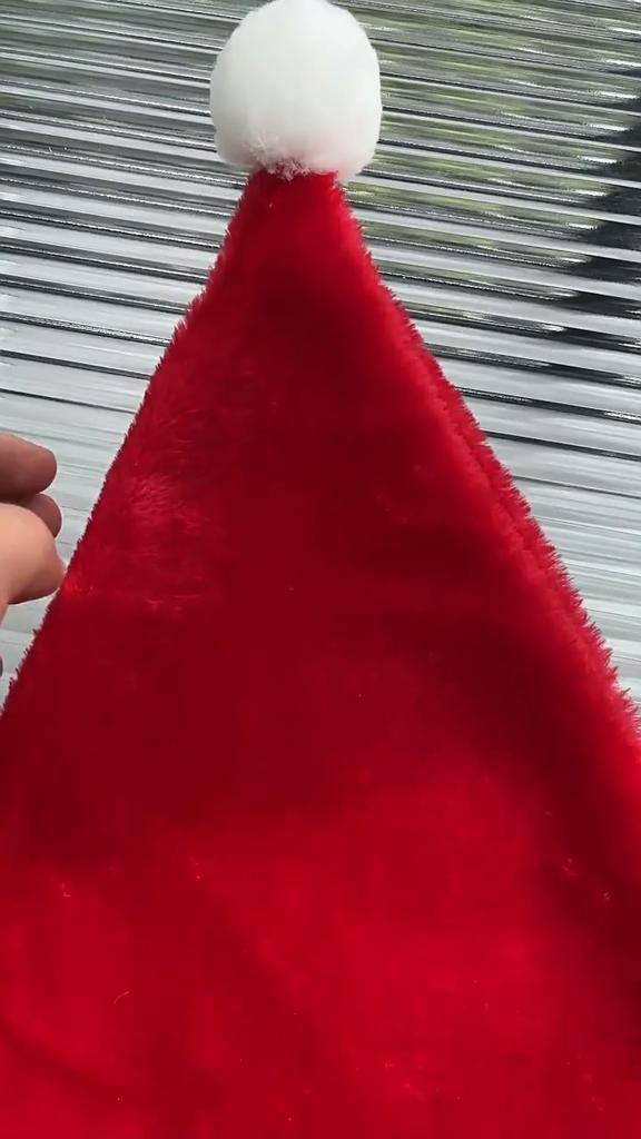 1 PC Warm Fleece Christmas Hat Unisex Classic Red White Knit Beanie For Winter Festive Wear