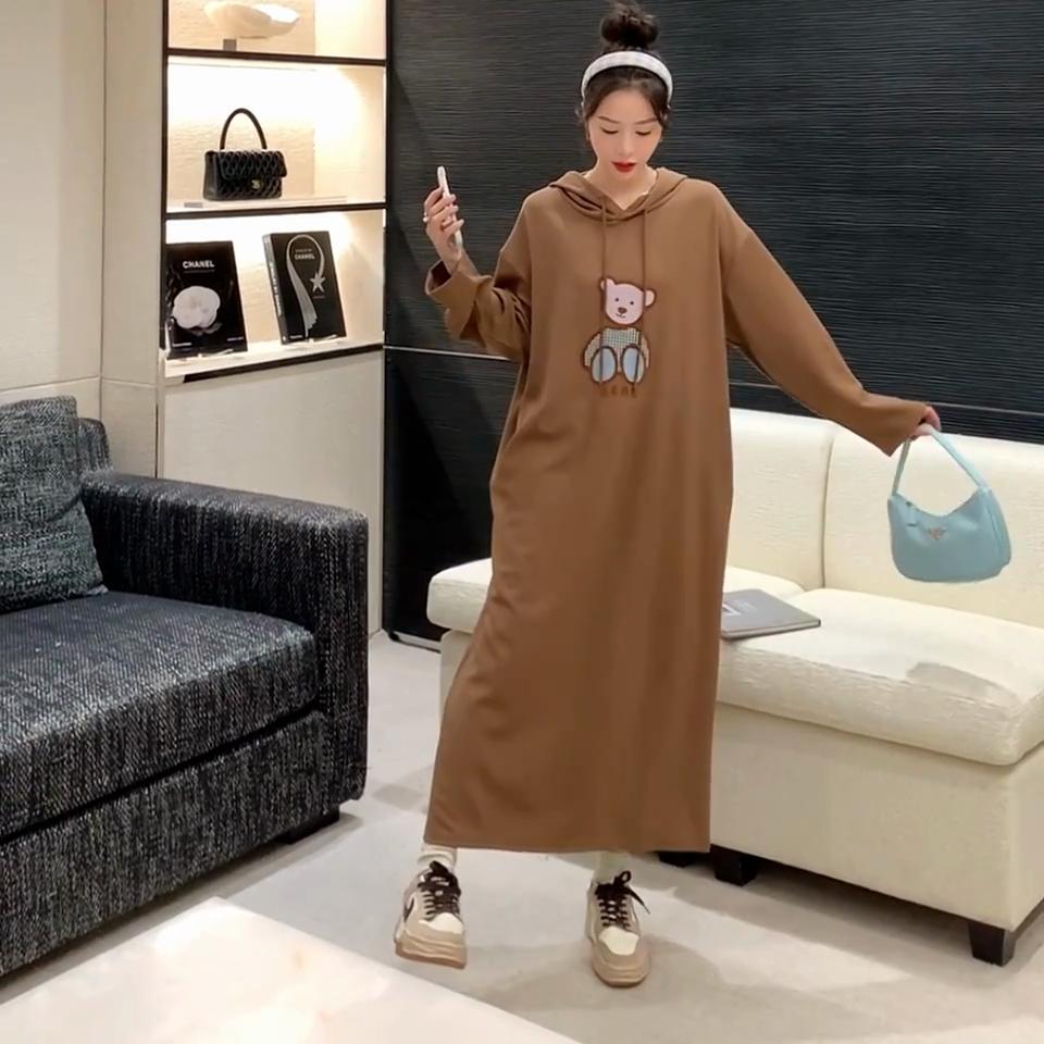 Buy MODIQUE Autumn Plus Size New Long Dresses Women Loose Cartoon Printing  Hooded Dresses Female Basics Casual Oversize Long Sleeve O-Neck Skirt at  affordable prices — free shipping, real reviews with photos —, image size:960x960