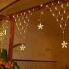 Outdoor Solar Icicle Pentagram String Lights 8 Lighting Modes Waterproof for New Year Christmas Garden Patio Staircase Holiday Decorative Lamps