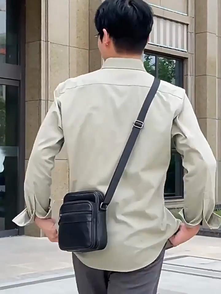 Pánská cestovní taška z pravé hovězí kůže Tašky přes rameno Casual Crossbody Tašky pro muže Casual Messenger Bag Tašky