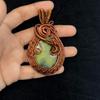 121 ct Natural Chrysoprase Gemstone Wire Wrapped Pendant Copper Jewelry for Her Gemstone Jewelry
