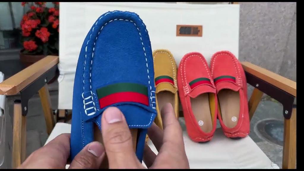 Boy's Leather Handmade Loafer Shoes, Casual Slip-On Low Top Sneakers, Lightweight Comfortable Non Slip Flat Shoes For All Seasons