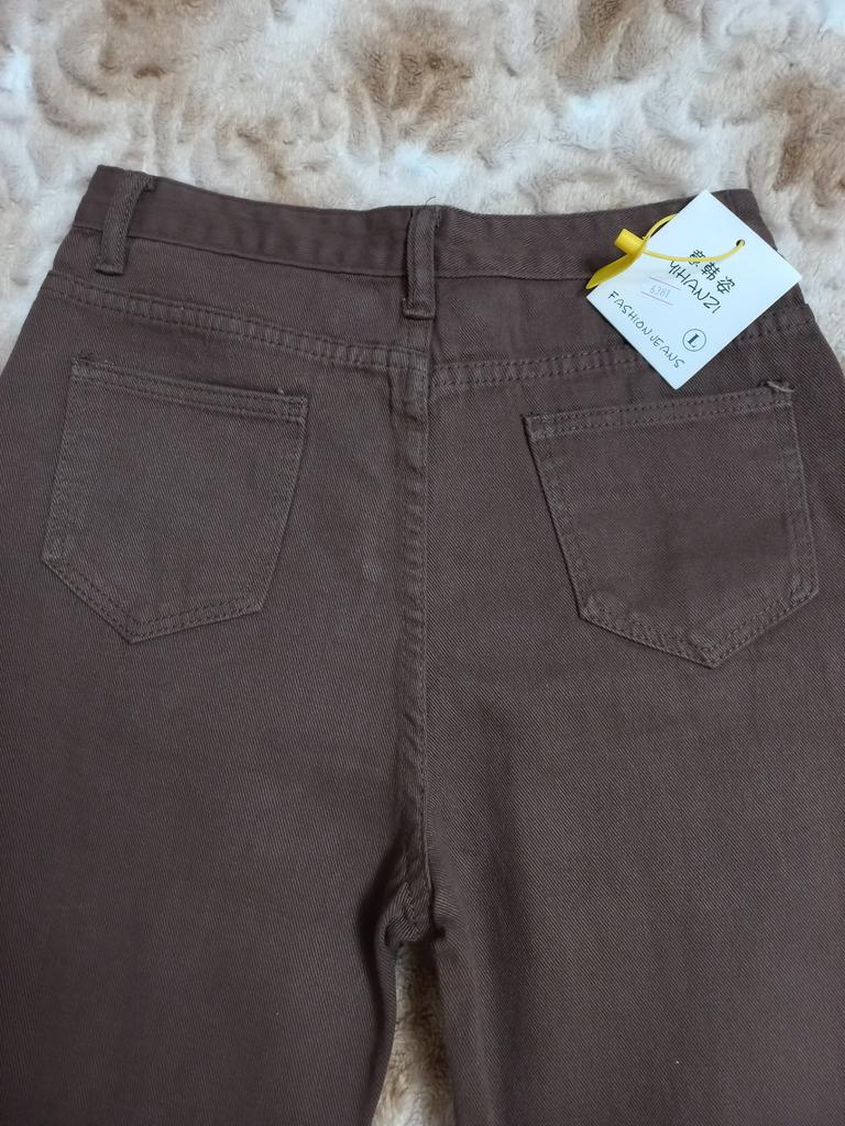 Купить Коричневые джинсы женские с высокой талией мешковатые прямые ...