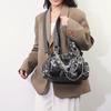 Women Y2K Leopard Print Faux Leather Shoulder Bag, Gothic Chain Butterfly Crossbody Handbag, Large Capacity Multi Pocket Punk Style Daily Travel Tote
