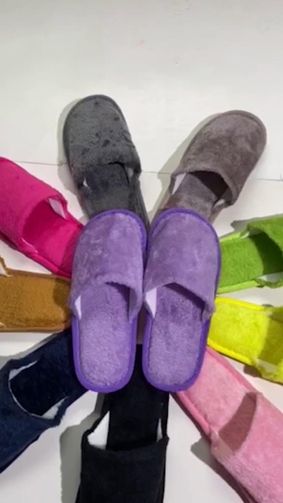 1 Pair Long Plush Cotton Slippers Home Indoor Shoes Bedroom Shoes Winter Slippers