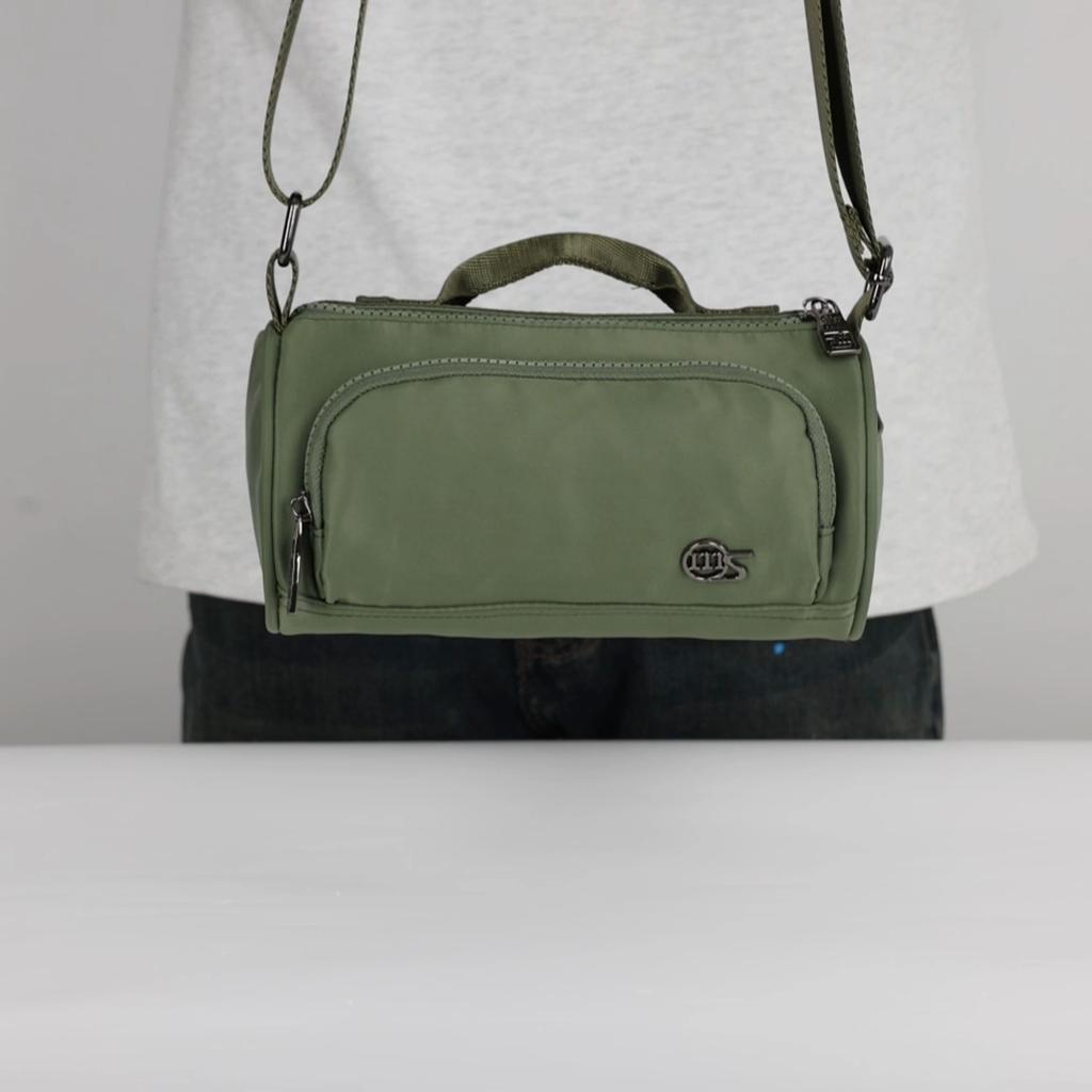 Cylinder Women's Bag Solid Color Nylon Bag Mobile Phone Bag Shoulder Crossbody Bag