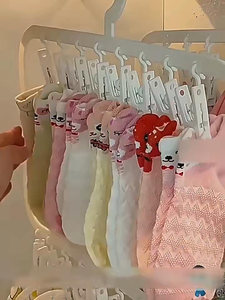 Socken-Trockenständer mit mehreren Clips, multifunktional, abnehmbar, platzsparend, Socken, Unterwäsche, Babyspeichel, Handtuch, Haushalts-Aufbewahrungsständer