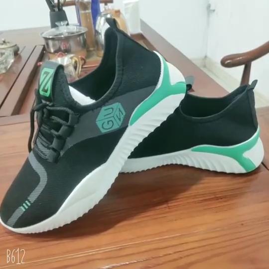 Men's Flyknit Sports Shoes Casual Mesh Breathable Single Shoes  Lace Up Sneaker Running Shoes 39-44