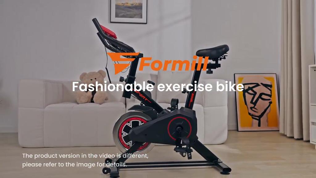 Formill QK101 Indoor Cycling Bike - 6kg Flywheel, LCD Display, 120kg Capacity, Adjustable Seat, Silent Belt Drive for Home Gym