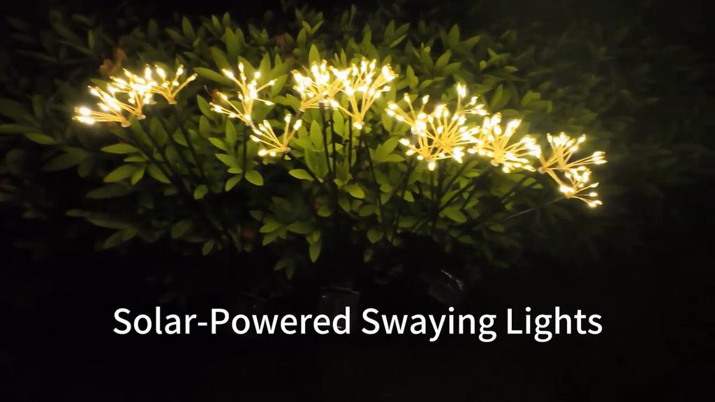 1PC Solar LED Floral Firework Garden Lights Outdoor Waterproof Lawn Lamp,Landscape Lighting For Yard,Terrace,Balcony,Path,Park