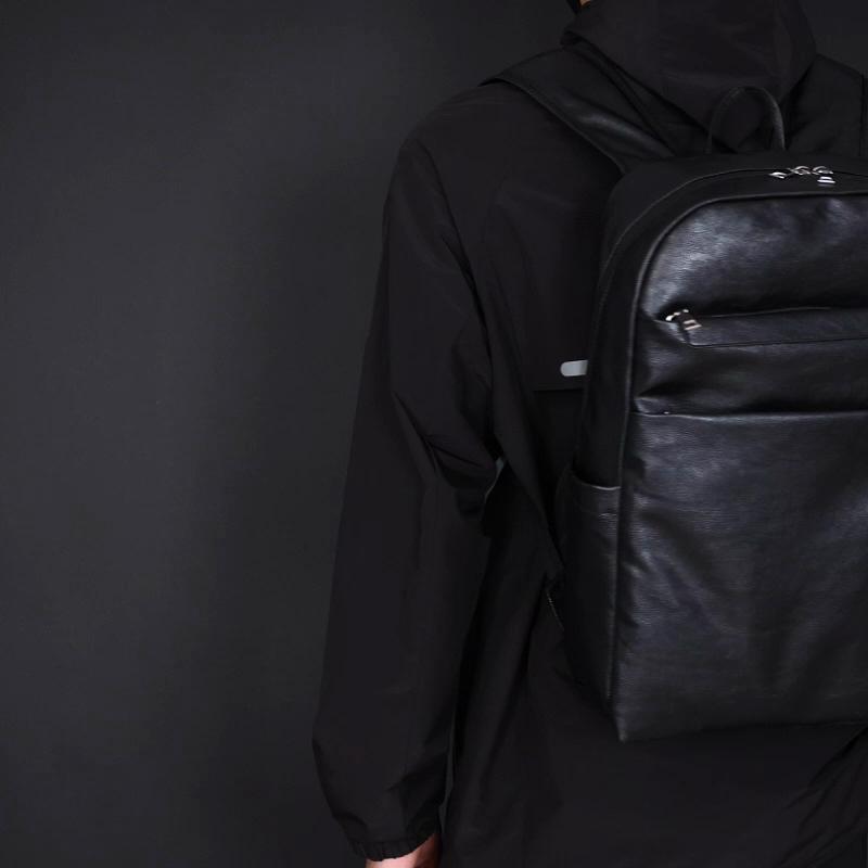 Soft Leather Men's Lightweight Computer Backpack Travel Backpack
