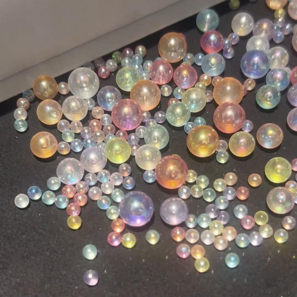500G Acrylic Non Porous AB Color Ball Plating Beads For DIY Jewelry Making Craft Accessories