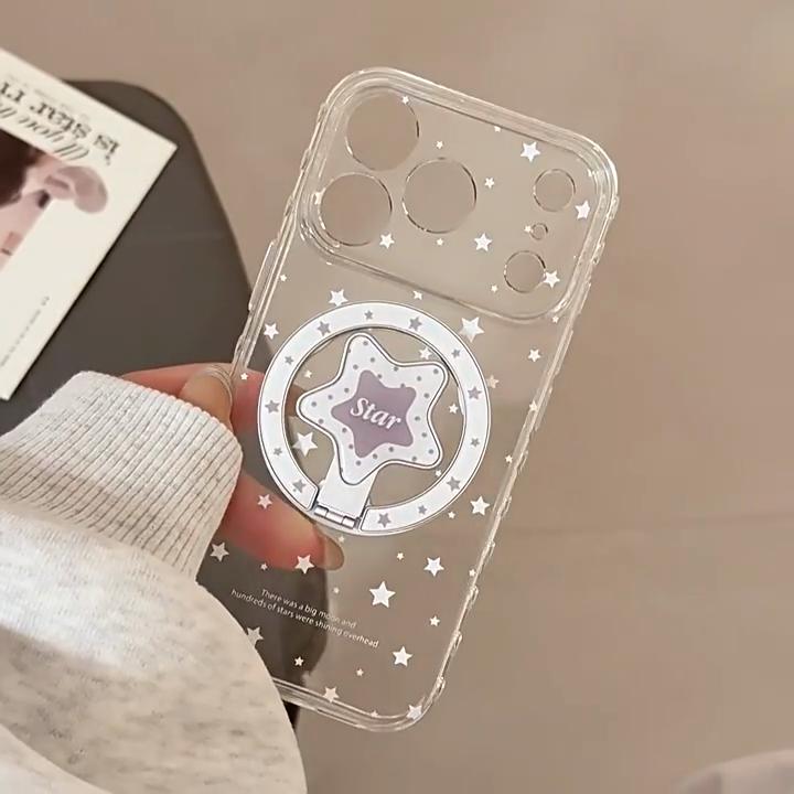 Creative White Star Magnetic Phone Case for iPhone 16, iPhone 17, and iPhone 17 Pro Max