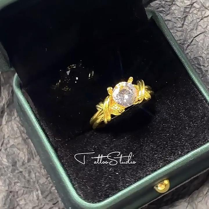 Women's Fashion Gold Cross Ring Wedding Ring Engagement Ring Simple Ring Gift for Women